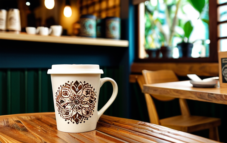 **
"A warmly lit cafe interior showcasing a display of merchandise: a ceramic mug with a batik-inspired design, a tote bag featuring local coffee bean illustrations, and a packet of 'kopi kampung' coffee beans. The scene is inviting and cozy, with soft focus on customers enjoying coffee in the background. safe for work, appropriate content, fully clothed, modest, professional photography, high quality, perfect anatomy, natural proportions."
**